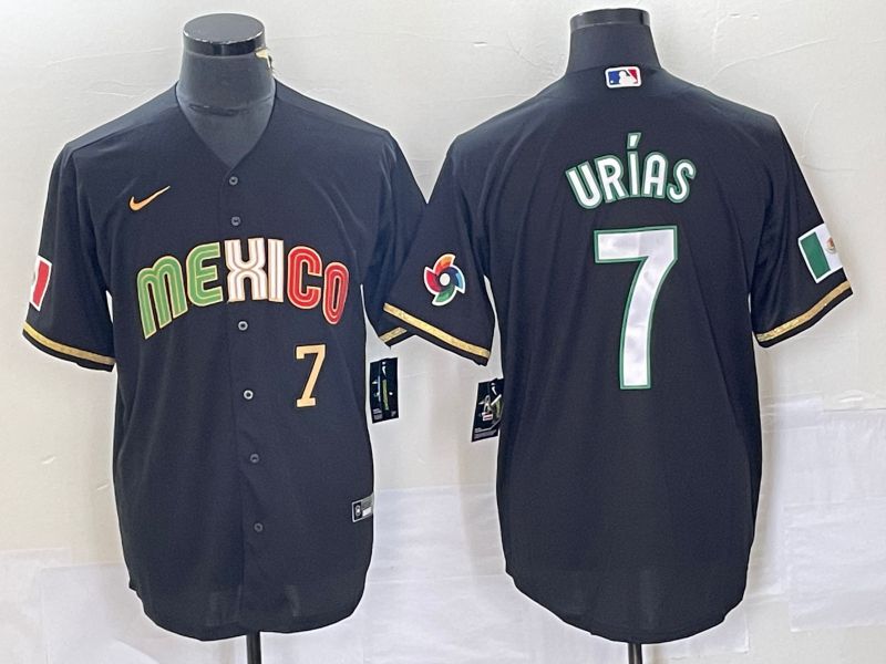 Men 2023 World Cub Mexico #7 Urias Black Nike MLB Jersey style 91825